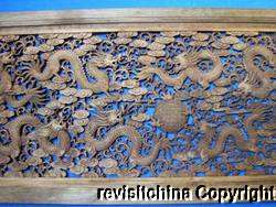 E1 Big Chinese Traditional Camphor Wood Panel 9 Dragons  