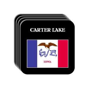 US State Flag   CARTER LAKE, Iowa (IA) Set of 4 Mini Mousepad Coasters