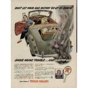   Wasted Gas . 1943 TEXACO / The Texas Company Ad, A5488A. 19430517