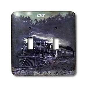 Florene Vintage   Old Steam Locomotive   Light Switch Covers   double 