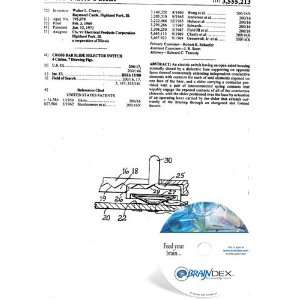  NEW Patent CD for CROSS BAR SLIDE SELECTOR SWITCH 