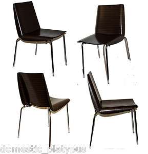  Millefoglie Ebano ITALIAN CURVED WOOD CHAIRS Modern Stacking Chair