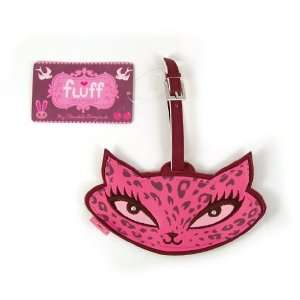  Kitty Cat Hot Pink Luggage Tag by Fluff