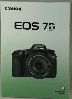 Canon Genuine EOS 7D Instruction Owners Manual EOS7D  