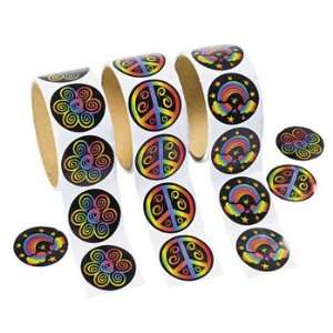  Rolls of Rainbow Stickers   100 Stickers Per Roll Toys 