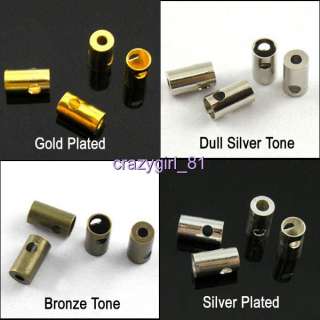 Necklace/Cord Crimp End Cap Tip 7mm Silver&Gold,Bronze&Silver Tone 