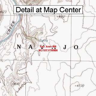   Topographic Quadrangle Map   San Juan Hill, Utah (Folded/Waterproof