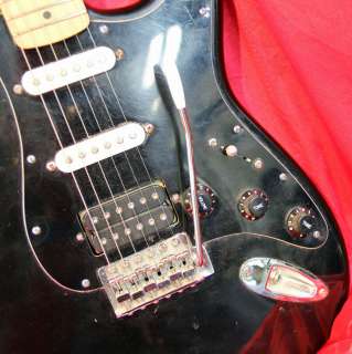 Fender Squier Bullet Series Custom Black Strat w Premium Gig Bag 