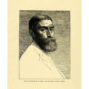  1887 Wood Engraving Edward J Poynter Artist Portrait Royal 