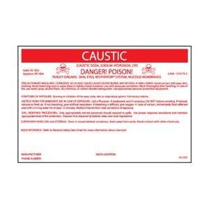  HC335P   Container Labels, Caustic, 6 1/2 X 10, Pressure 