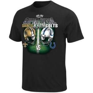 Colts vs Saints Super Bowl XLIV Dueling Helmet T Shirt  