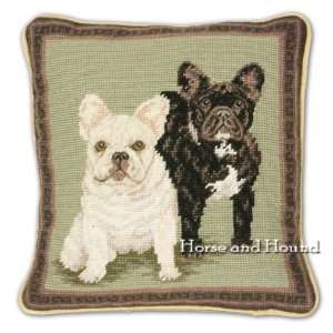  French Bulldogs Needlepoint Pillow