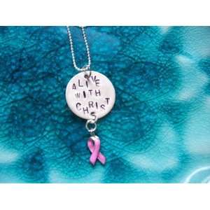  Necklace; Alive with Christ Breast Cancer Awareness 