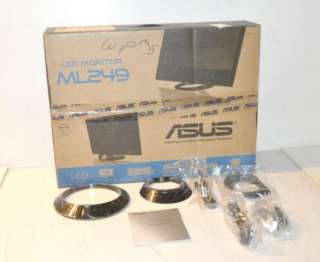 ASUS ML249H LED / LCD BLACK COMPUTER SCREEN   MONITOR 24IN  
