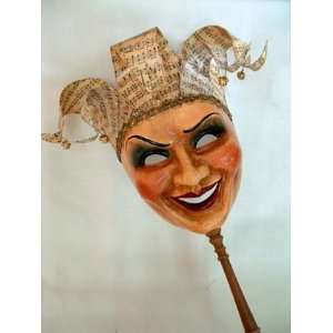   Lucia Masquerade Music Joker Male Stick Carnival Mask