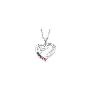   Celtic Heart Pendant in Sterling Silver (5 Stones) family jewelry