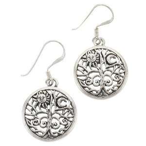  Celtic Tree of Life Sun Moon Sterling Silver Earrings 
