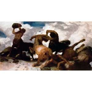   oil paintings   Arnold Bocklin   24 x 12 inches   Combat de centaures