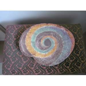    1950s Rainbow Spiral Swirl Ceramic Ashtray 