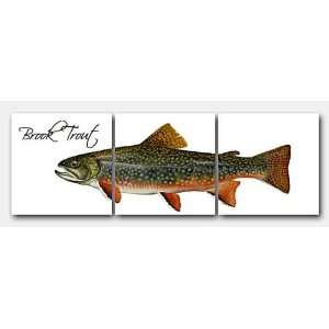  Brook Trout by Duane Raver, ceramic tiled mural 24 x 8 