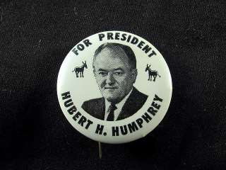1968 HUMPHREY FOR PRESIDENT 1 ¼” BUTTON DONKEYS  