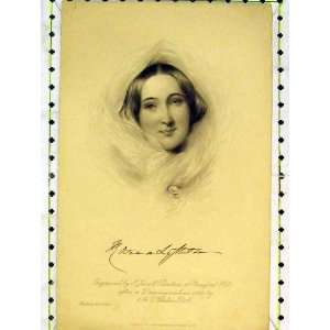   1852 Portrait Beautiful Woman Jewwll Penstone Chalon