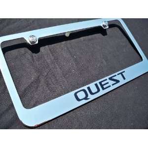  Nissan Quest Chromed Metal License Plate Frame with Caps 