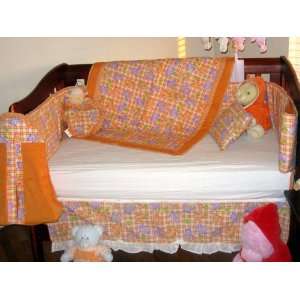  Orange Big Teddy 9 piece crib bedding set 