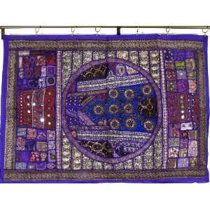  Purple India Inspired Ethnic Decor Sari Wall Tapestry 
