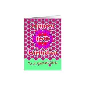 16th Happy Birthday Bright Pinks Card Toys & Games