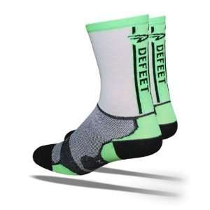 DeFeet Levitator Lite High Top Black/Neon Green Cycling/Running Socks 