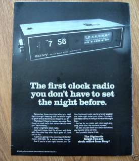 1969 Sony Ad The Sony Digimatic Forget you Not Radio  