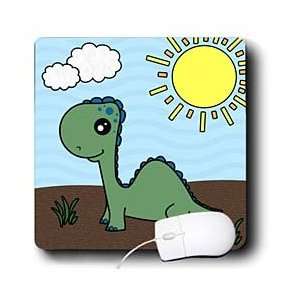   Dinosaurs   Cute Baby Green Dinosaur Scene   Mouse Pads Electronics