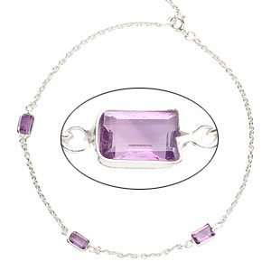  Amethyst Anklet Sterling Silver Jewelry 