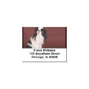    Black And White Japanese Chin Address Labels