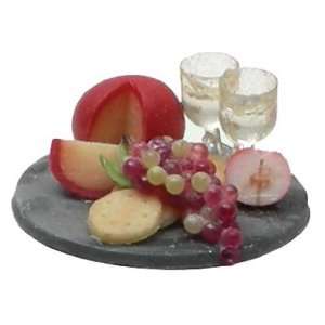   Dollhouse Miniature 1/2 Scale Wine and Cheese Platter Toys & Games