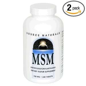 Source Naturals MSM (Methylsulfonylmethane), 750mg, 240 Tablets (Pack 