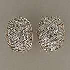   SONIA B 3.50CT 14K WHITE GOLD DOMED PAVE DIAMOND CLIP & POST EARRINGS