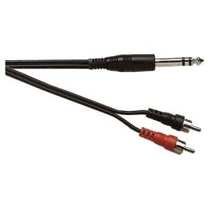 SIGNAL CABLE (2 METRE) / STEREO JACK TO TWO PHONO 