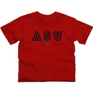  Arkansas State Red Wolves Youth Wordmark Logo T Shirt 