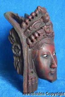 Antique Longan Wood Carving Mask Mazu  Goddess Of Sea  