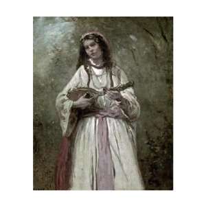   Jean Baptiste Corot   Gypsy Girl With Mandolin Giclee
