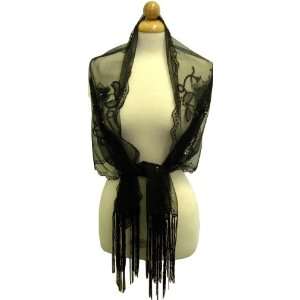 Floral Scarf,Scarves for Women Italy Style Fashion Black Silk Chiffon 