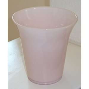   By Mail MBM Shell Pink Milk Glass Flared Vase Planter
