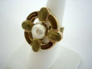 CHANEL Right Hand Ring White Pearl Byzantine Cross Signature Ring New 