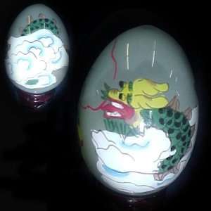  Protective Green Dragon 3 Inch Glass Egg 