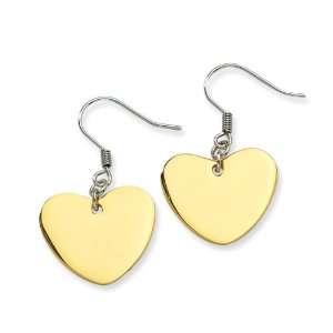   Chisel Stainless Steel Polished Heart Dangle Earrings Chisel Jewelry
