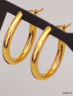 CHARLES GARNIER PARIS Small 18K Yellow Gold Oval Hoop Earrings  