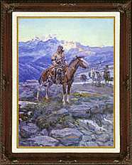 CHARLES RUSSELL Free Trapper Painting Repro WESTERN ART  