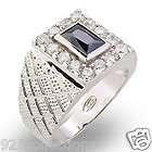 SOCCER SPORTS 925 SILVER CZ MENS RING JEWELRY SIZE 12  